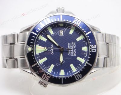 Seamaster Omega James Bond Watch Replica - SS Blue Face Automatic Men's Watch